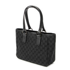 Shoulder Bag Small Shoulder Tote Black Monogrammed Canvas