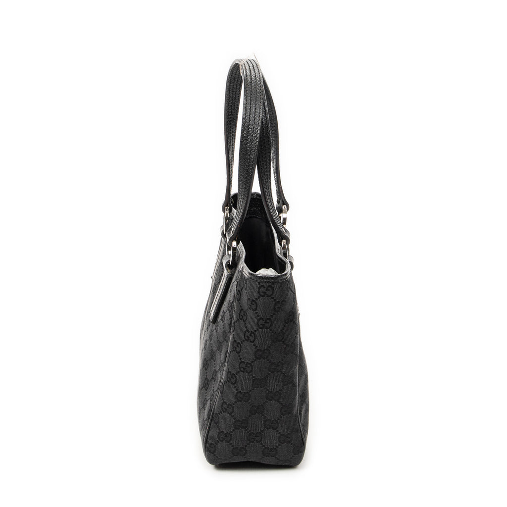 Shoulder Bag Small Shoulder Tote Black Monogrammed Canvas