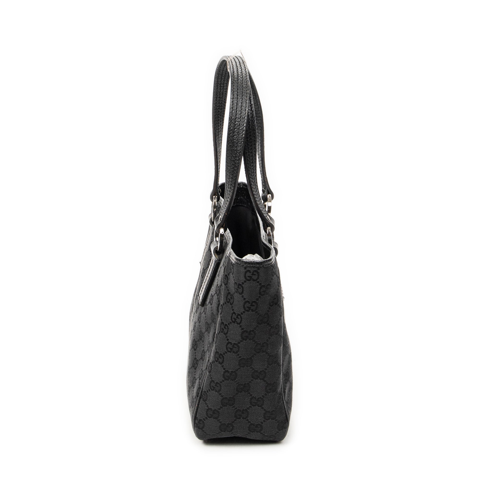 Shoulder Bag Small Shoulder Tote Black Monogrammed Canvas