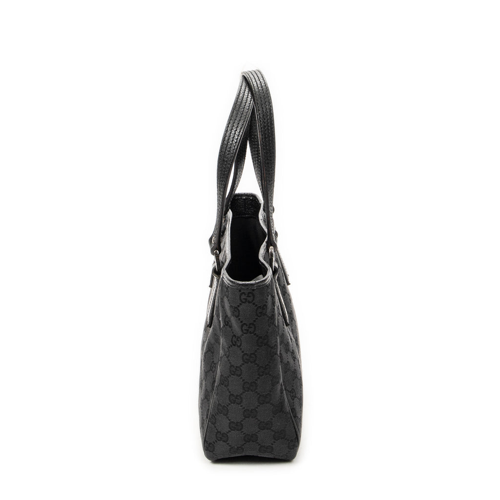Shoulder Bag Small Shoulder Tote Black Monogrammed Canvas