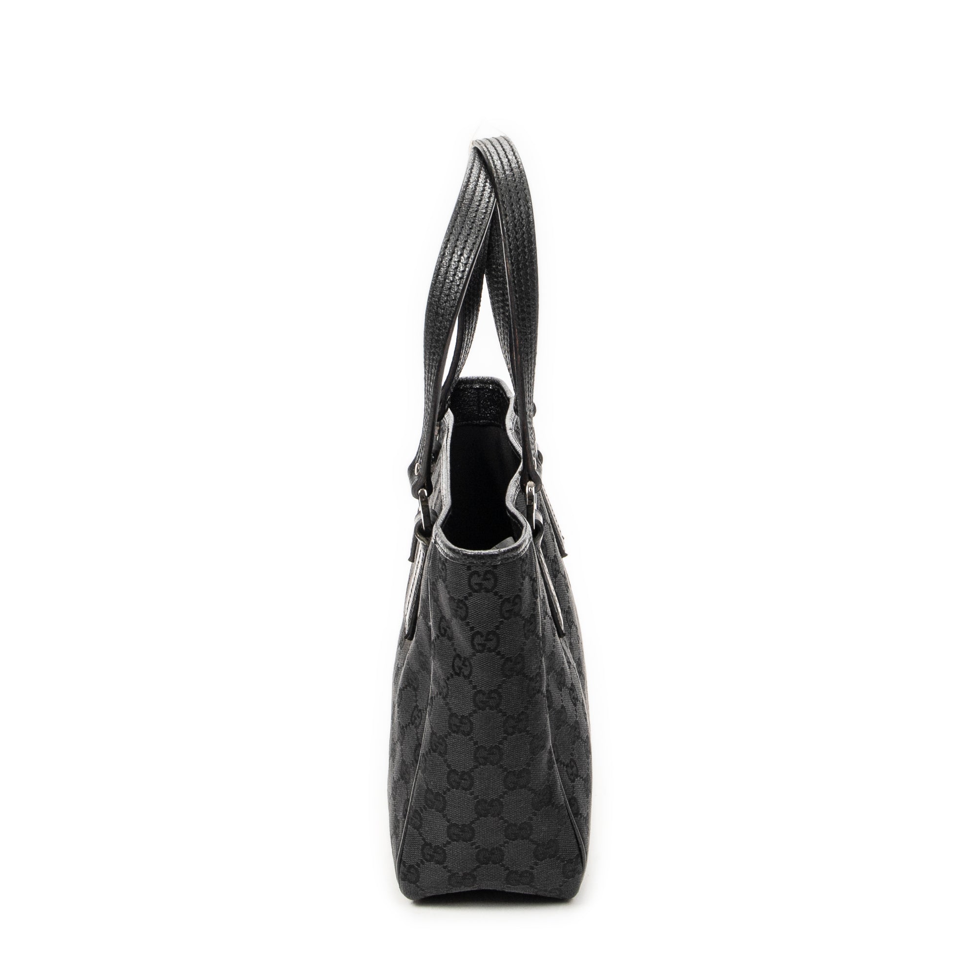 Shoulder Bag Small Shoulder Tote Black Monogrammed Canvas