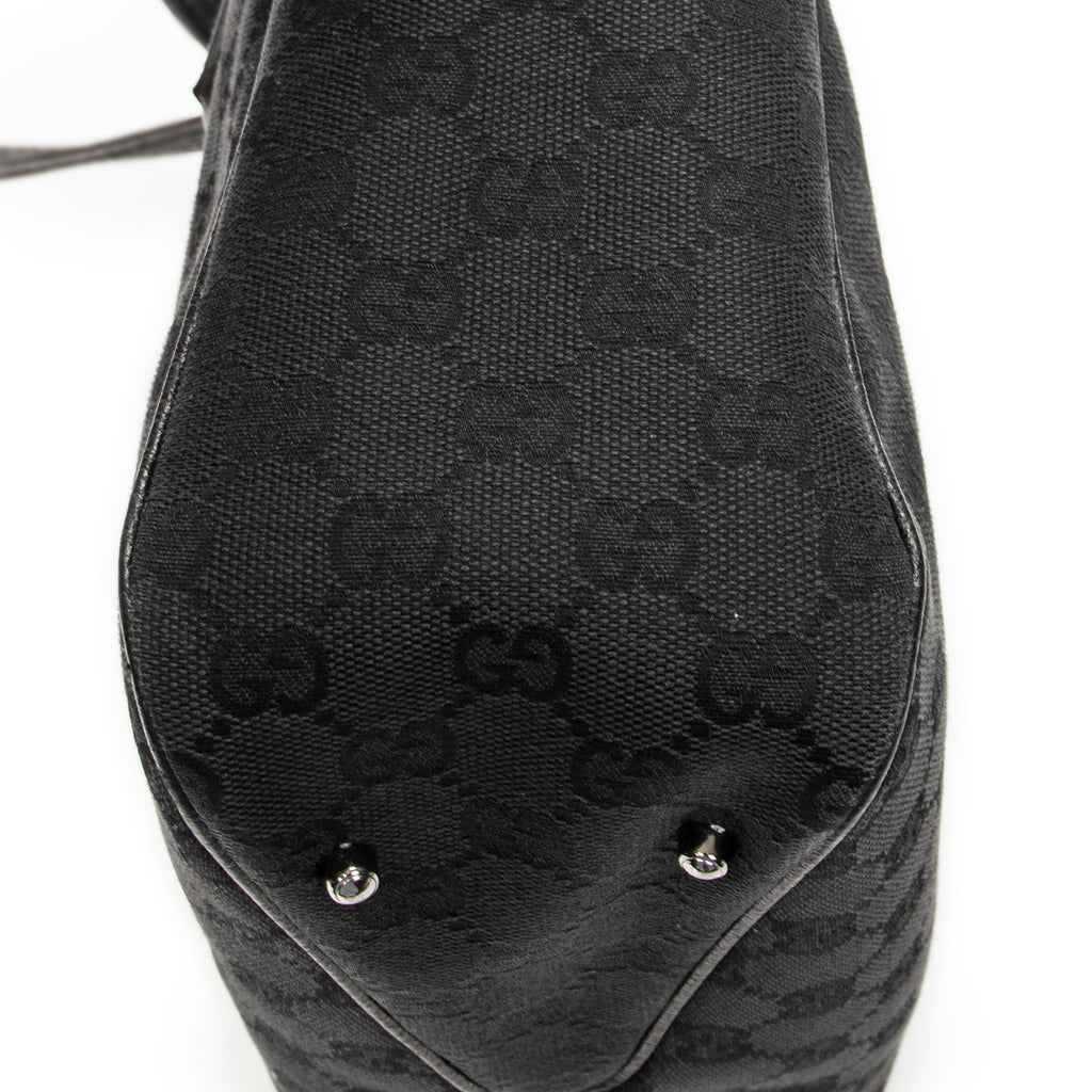 Shoulder Bag Small Shoulder Tote Black Monogrammed Canvas