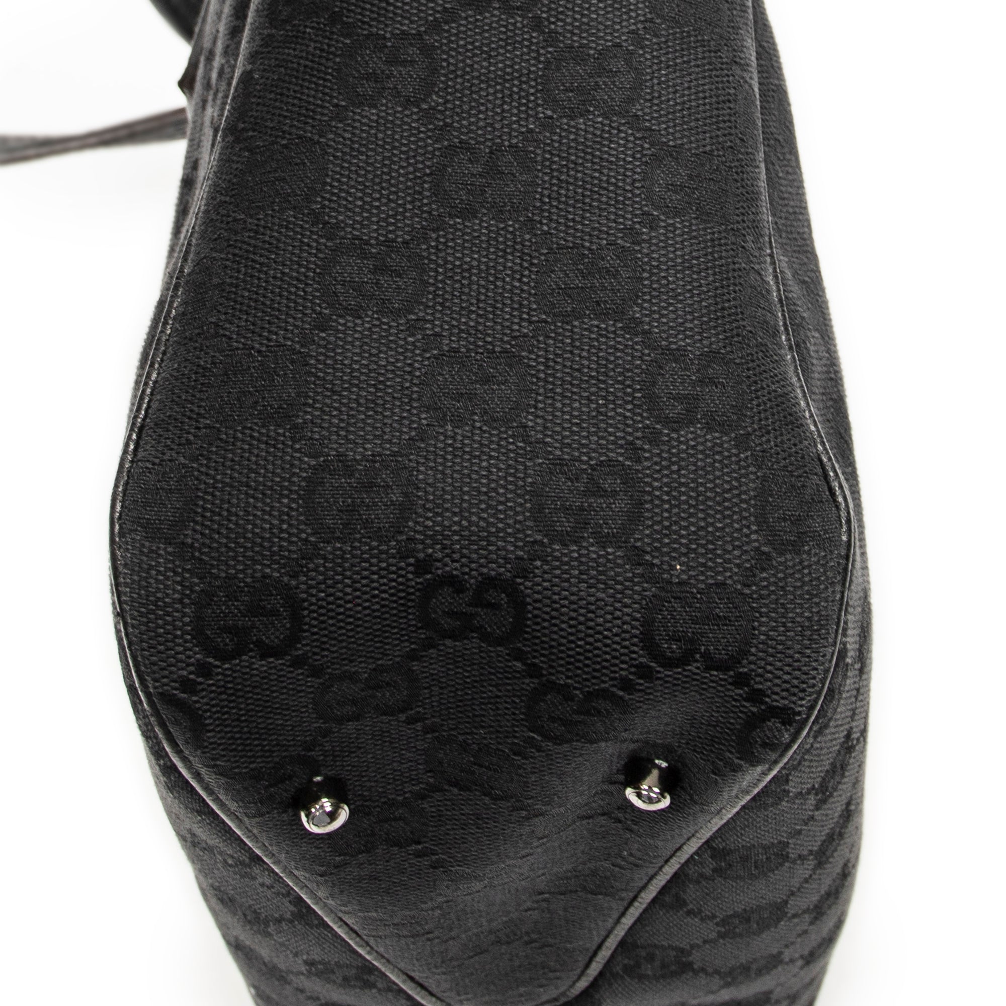 Shoulder Bag Small Shoulder Tote Black Monogrammed Canvas