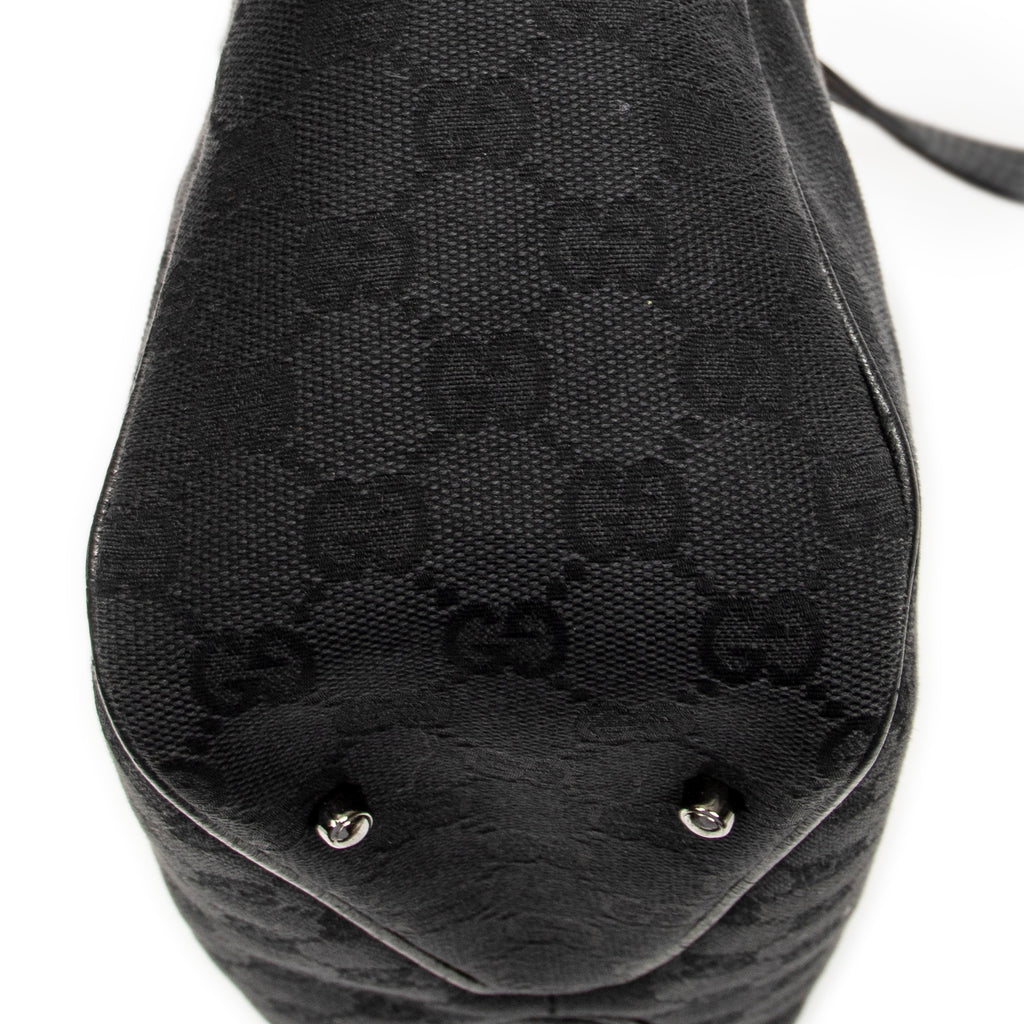 Shoulder Bag Small Shoulder Tote Black Monogrammed Canvas