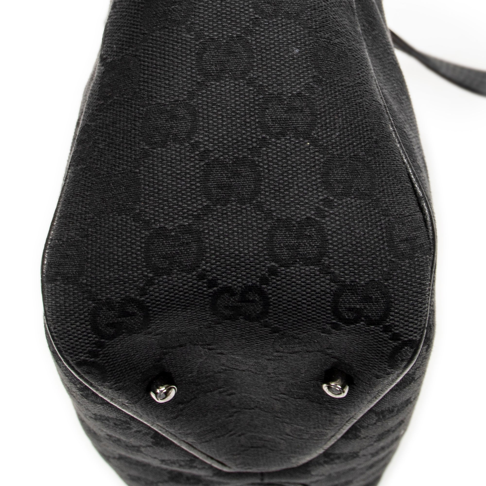 Shoulder Bag Small Shoulder Tote Black Monogrammed Canvas