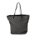 Shoulder Bag Tall Tote Black Monogrammed Denim Canvas