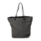 Shoulder Bag Tall Tote Black Monogrammed Denim Canvas