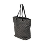 Shoulder Bag Tall Tote Black Monogrammed Denim Canvas