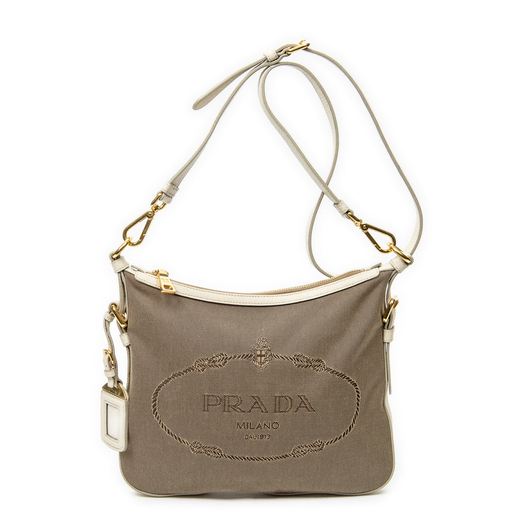 Shoulder Bag Jacquard Messenger Beige Jacquard Canvas