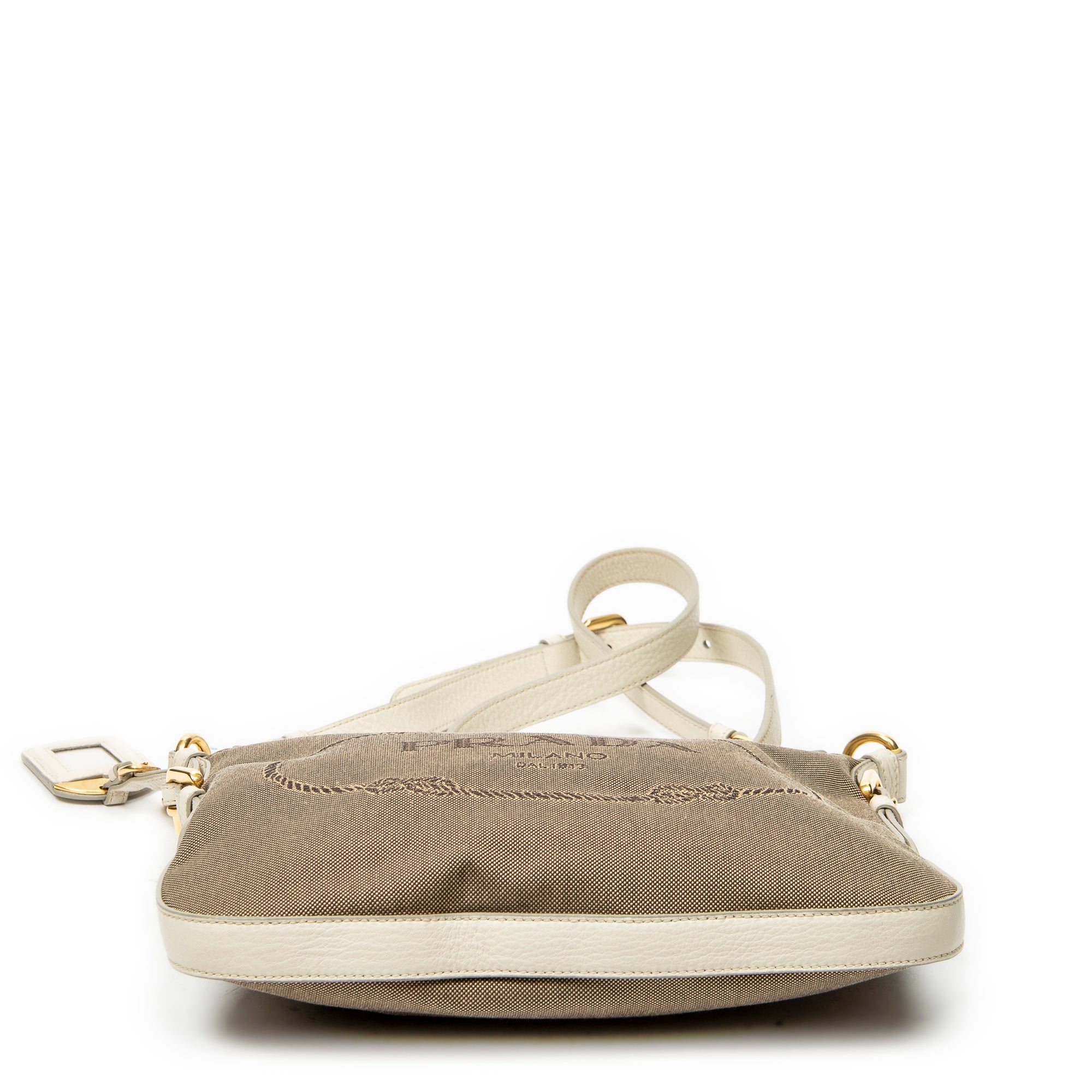 Shoulder Bag Jacquard Messenger Beige Jacquard Canvas