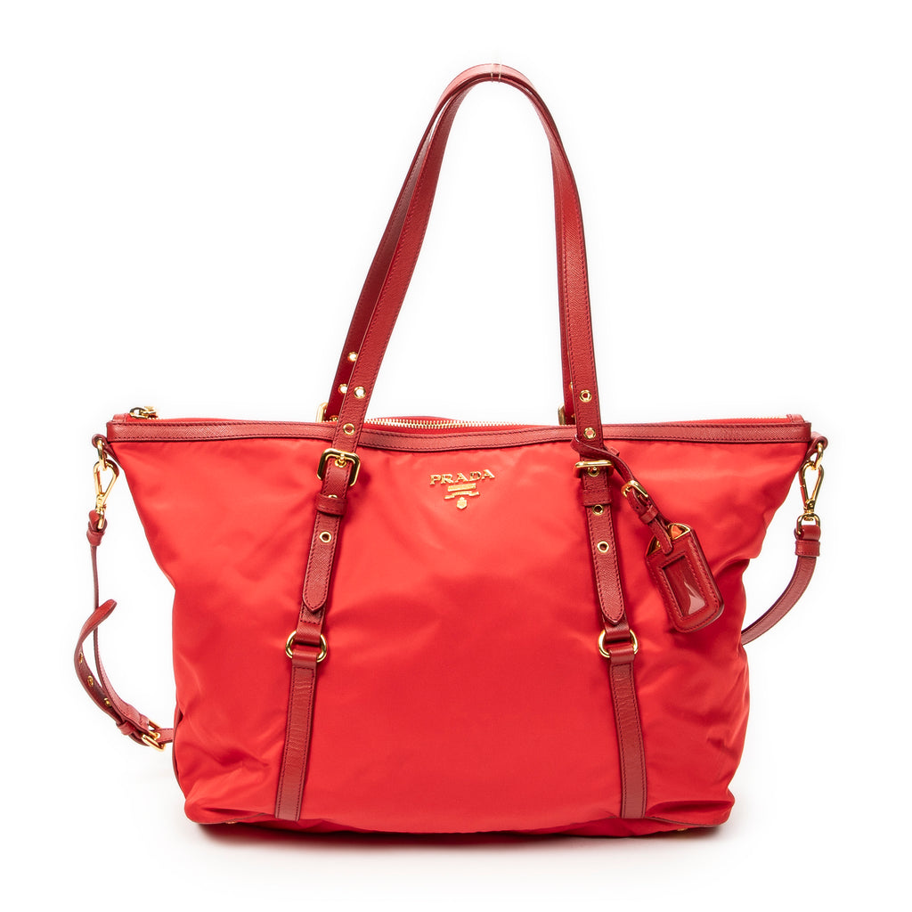 Prada - Sac Fourre-tout Zippé Convertible - Rouge