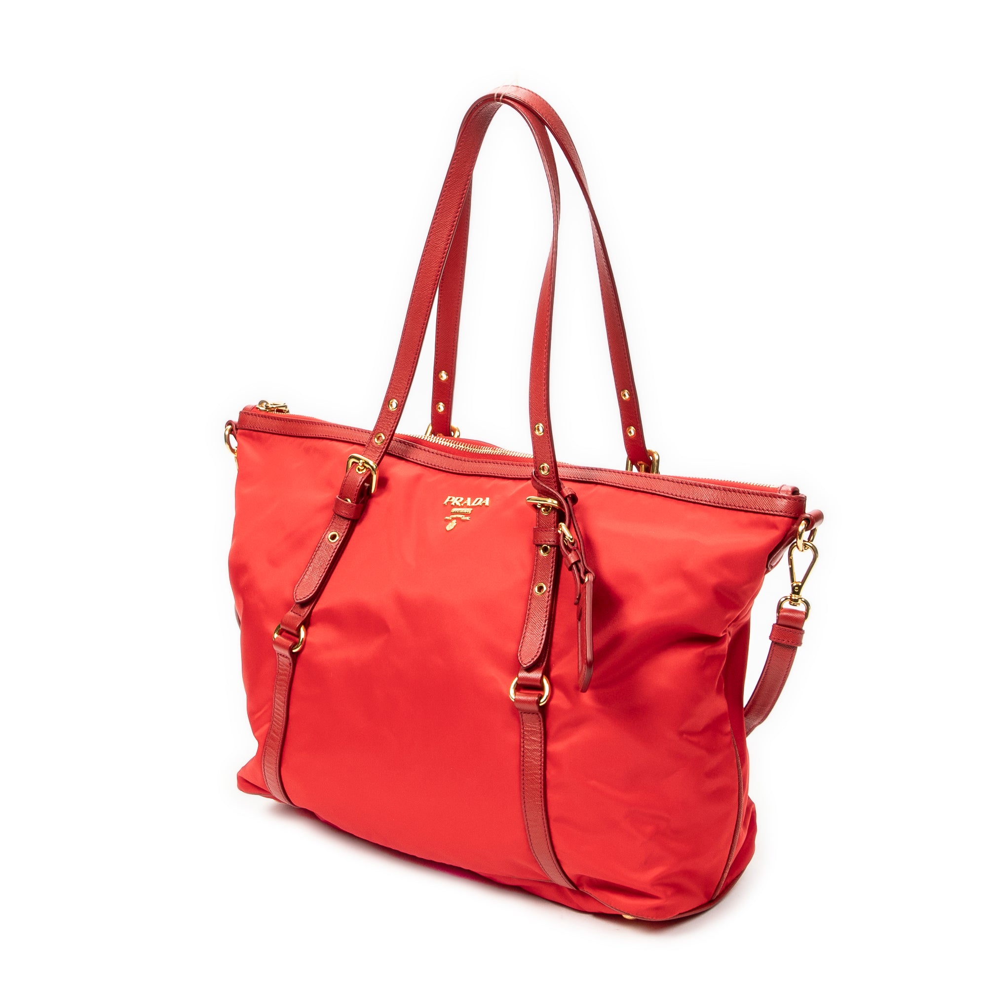 Prada - Sac Fourre-tout Zippé Convertible - Rouge