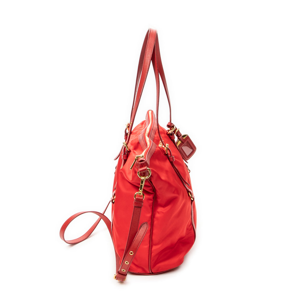 Prada - Sac Fourre-tout Zippé Convertible - Rouge