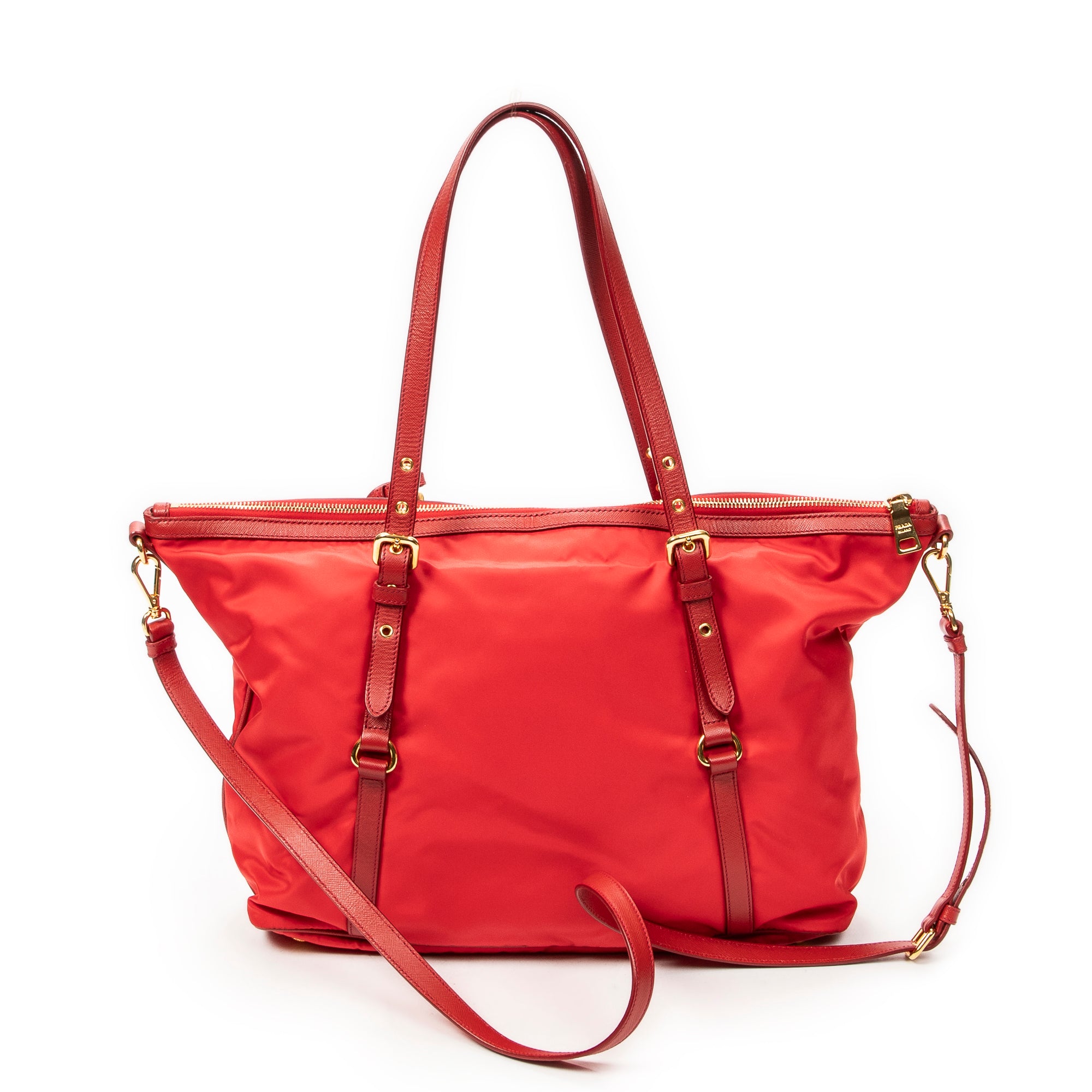 Prada - Sac Fourre-tout Zippé Convertible - Rouge