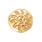 Brooch CC Round Sun Brooch Pin Gold Gold Plated