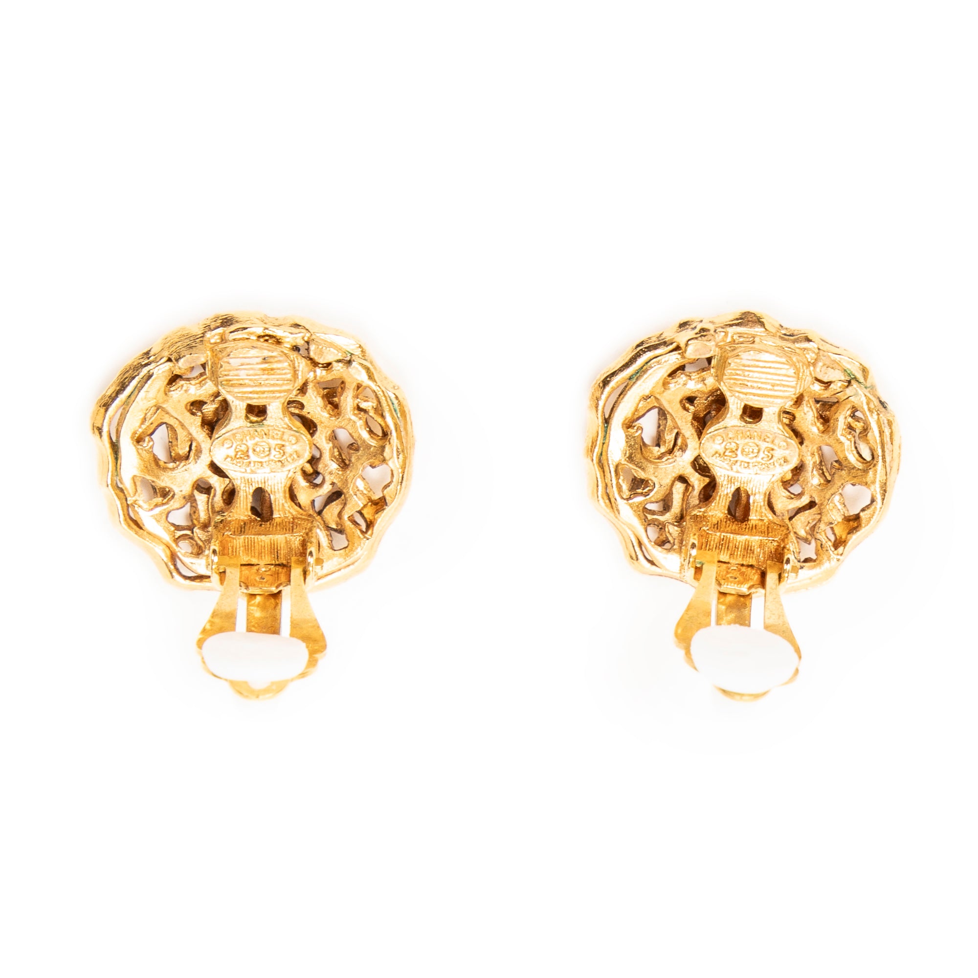 Earrings CC Round Clip On Earrings Gold Gold Plated