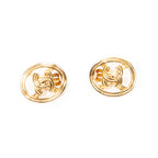 Earrings CC Oval Clip On Earrings Gold Gold Plated