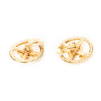 Earrings CC Oval Clip On Earrings Gold Gold Plated