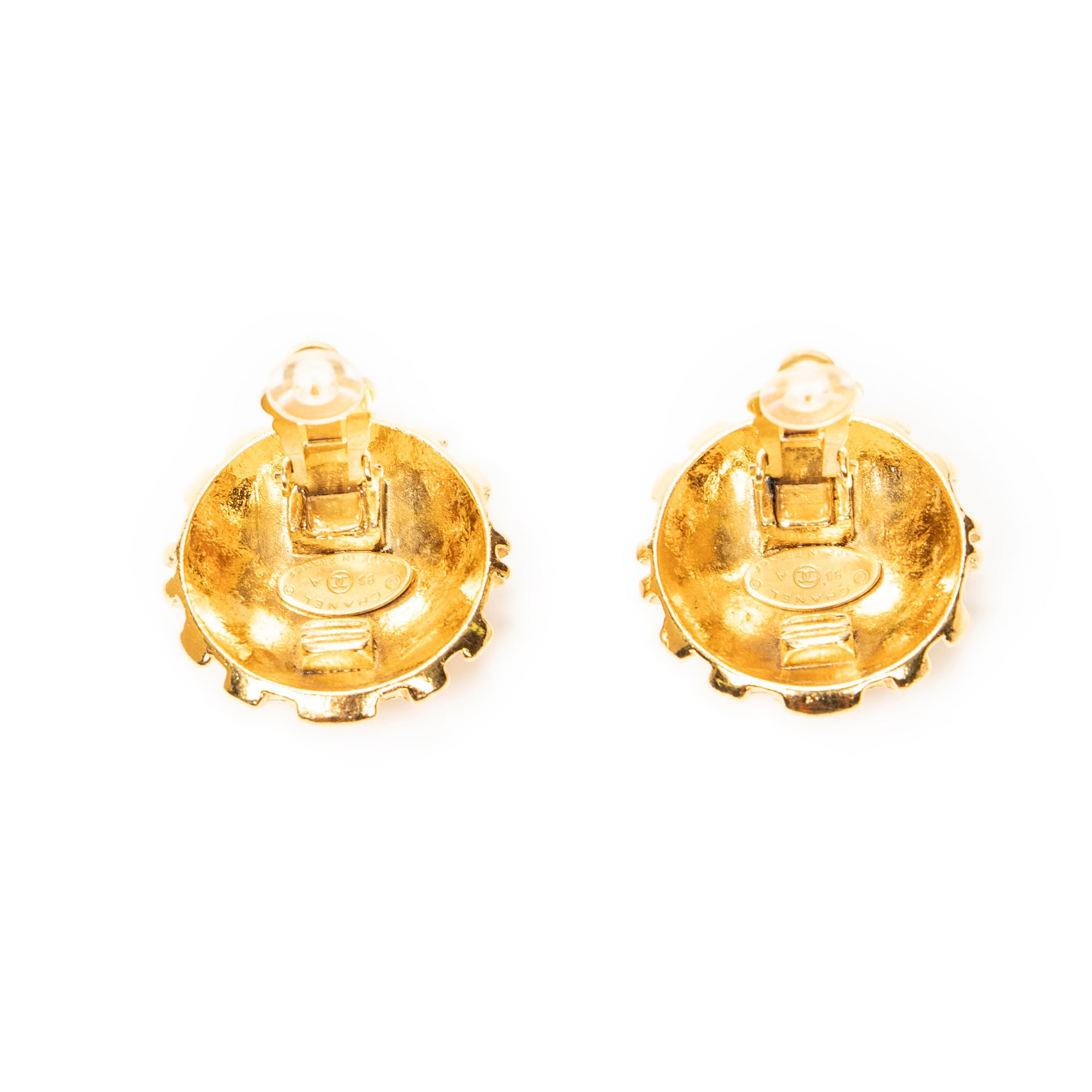 Earrings CC Round Clip On Earrings Gold Gold Plated
