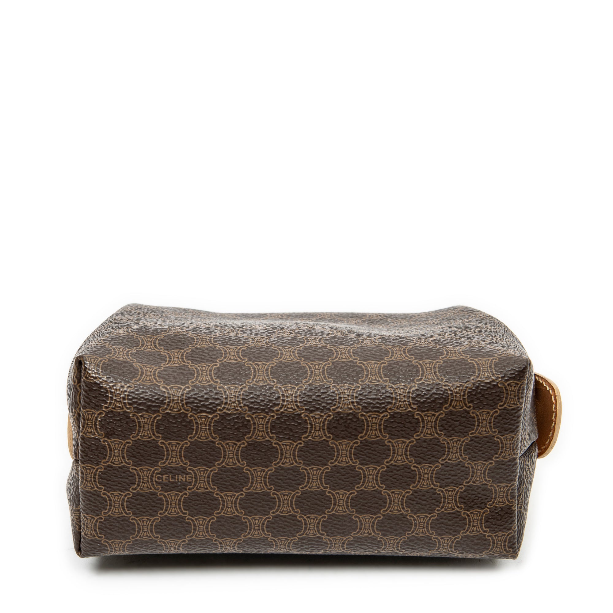 Pouch Mini Frame Cosmetic Pouch Brown Macadam Coated Canvas