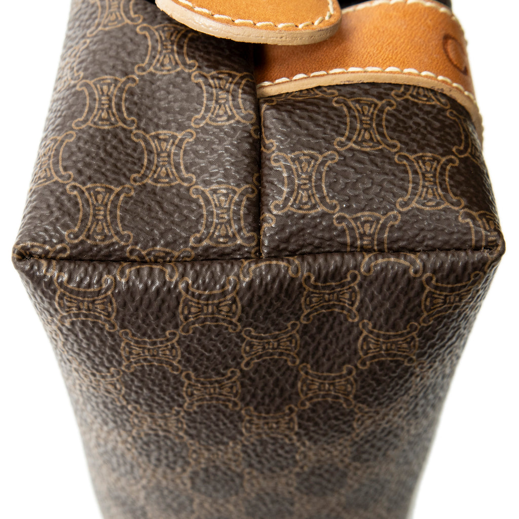 Pouch Mini Frame Cosmetic Pouch Brown Macadam Coated Canvas