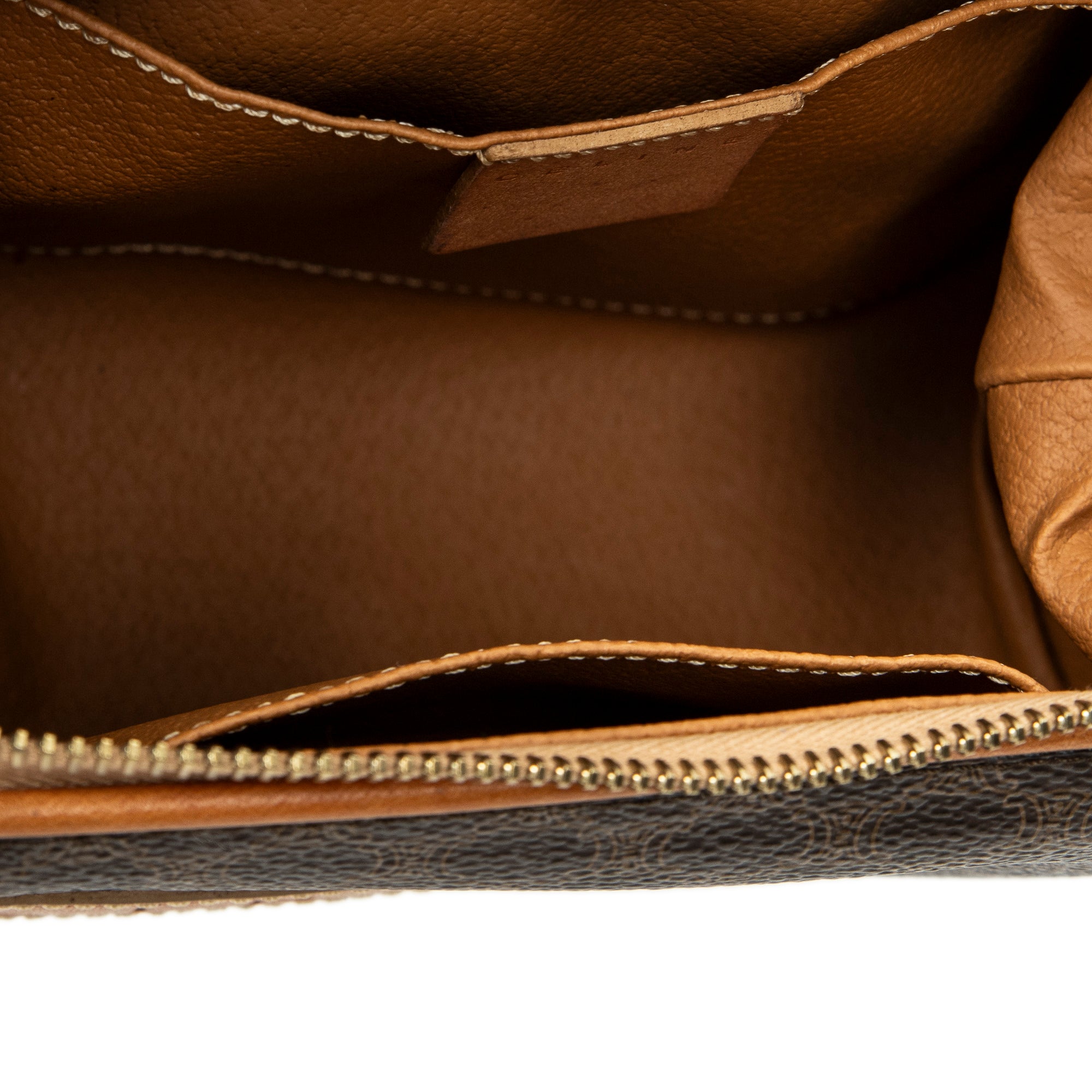 Pouch Mini Frame Cosmetic Pouch Brown Macadam Coated Canvas