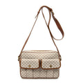 Shoulder Bag Front Pocket Crossbody Beige Macadam Canvas