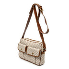 Shoulder Bag Front Pocket Crossbody Beige Macadam Canvas
