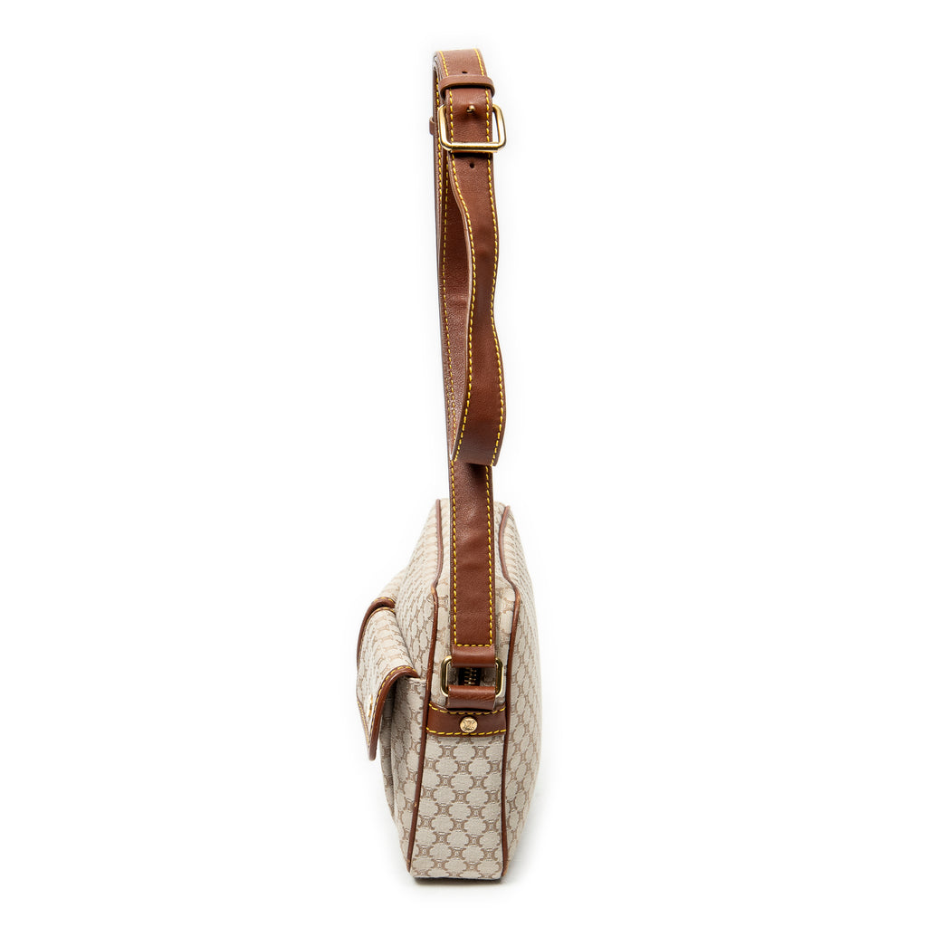 Shoulder Bag Front Pocket Crossbody Beige Macadam Canvas