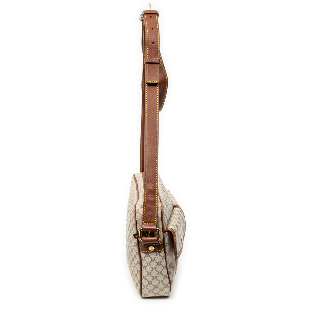 Shoulder Bag Front Pocket Crossbody Beige Macadam Canvas