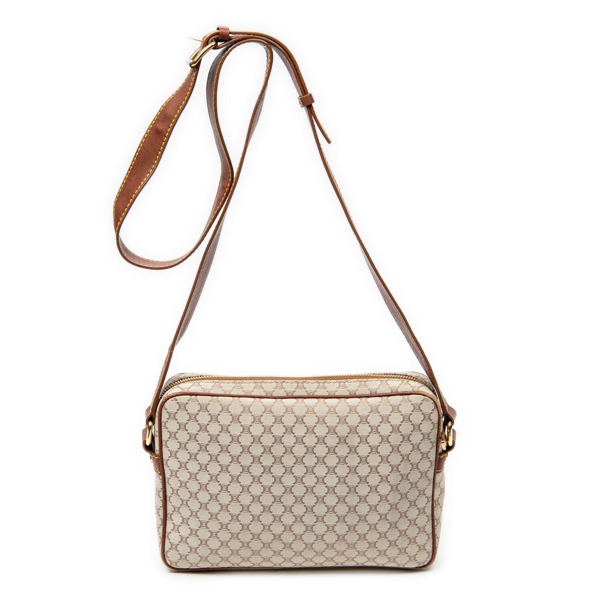 Shoulder Bag Front Pocket Crossbody Beige Macadam Canvas