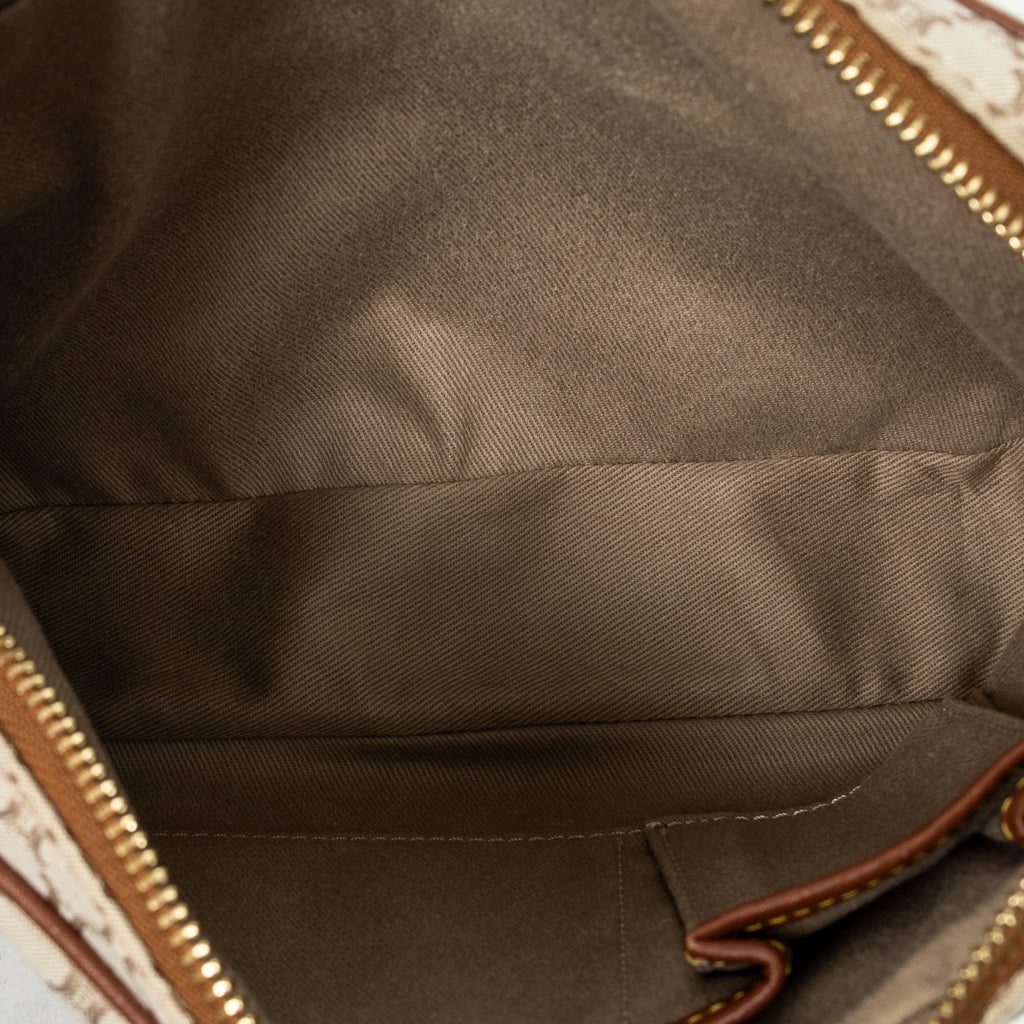 Shoulder Bag Front Pocket Crossbody Beige Macadam Canvas