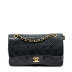 Bolso de Hombro Clásico Double Flap 23 Piel de Cordero Acolchada Negra