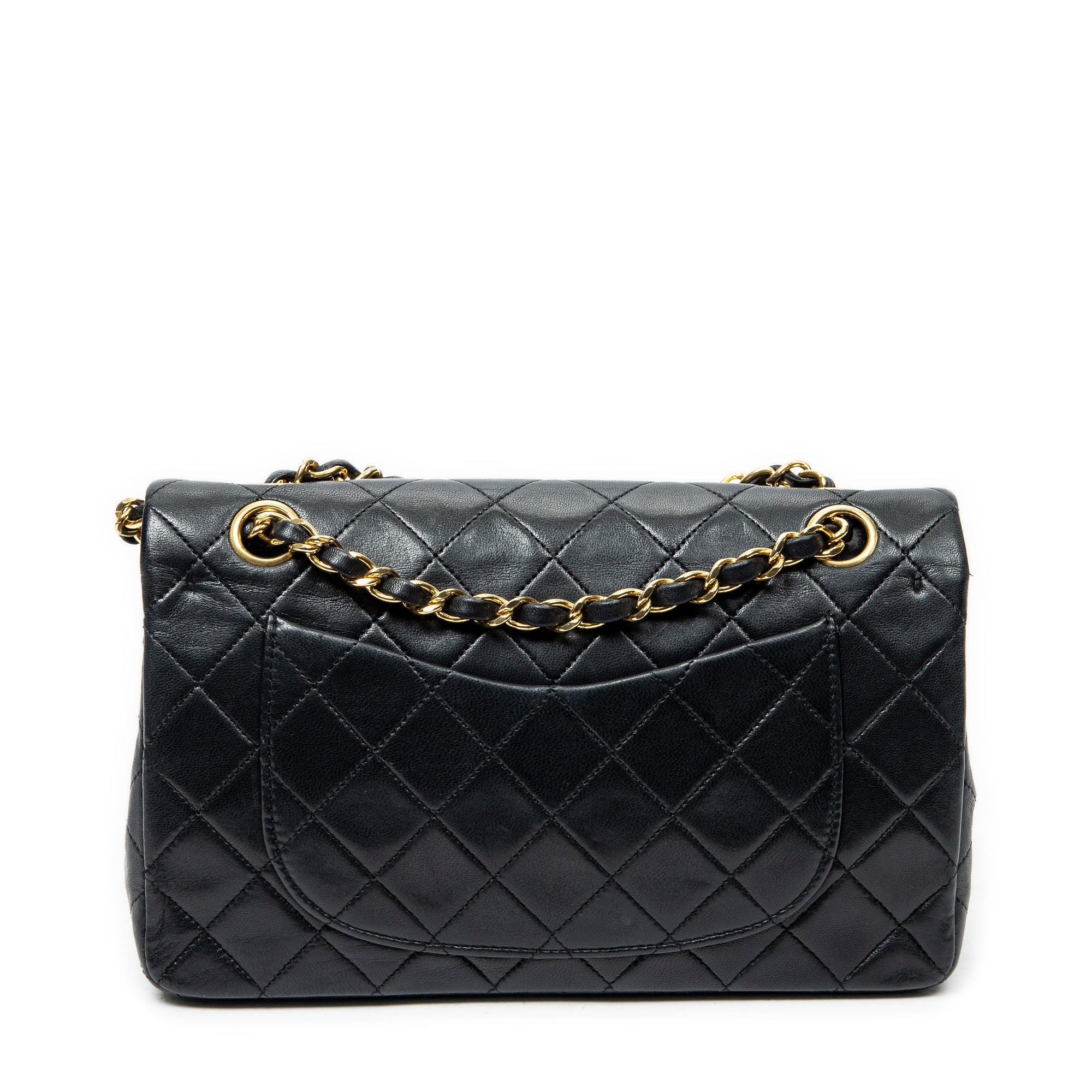 Bolso de Hombro Clásico Double Flap 23 Piel de Cordero Acolchada Negra