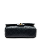 Bolso de Hombro Clásico Double Flap 23 Piel de Cordero Acolchada Negra