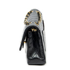 Bolso de Hombro Clásico Doble Solapa 26 Piel de Cordero Acolchada Negra