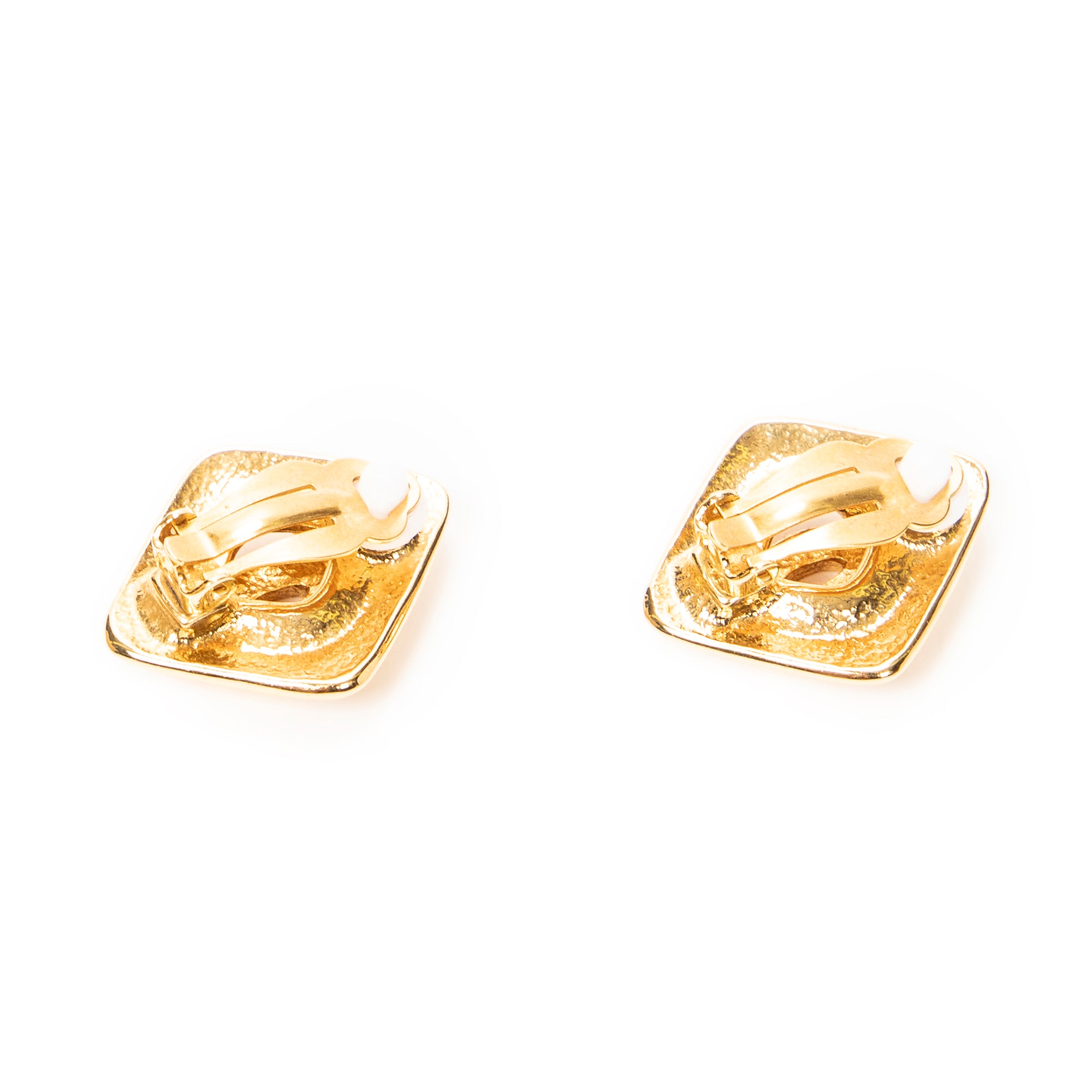 Earrings CC Diamond Clip On Earrings Gold Gold Plated