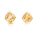 Earrings CC Diamond Clip On Earrings Gold Gold Plated