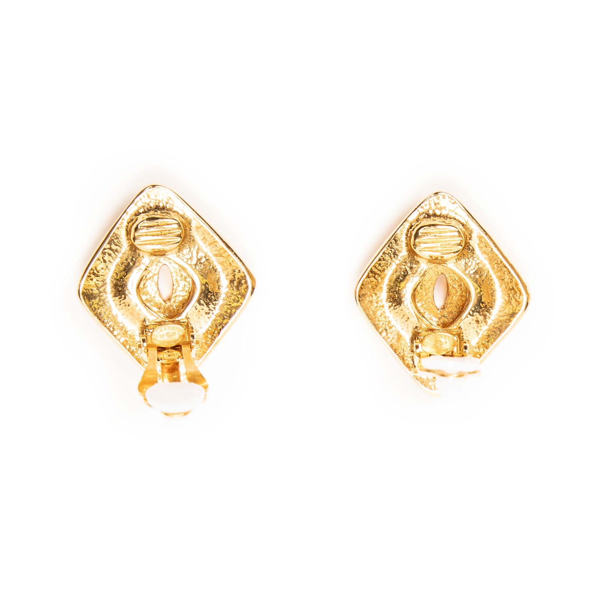 Earrings CC Diamond Clip On Earrings Gold Gold Plated
