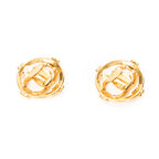 Earrings CC Round Clip On Earrings Gold Gold Plated