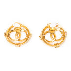Earrings CC Round Clip On Earrings Gold Gold Plated