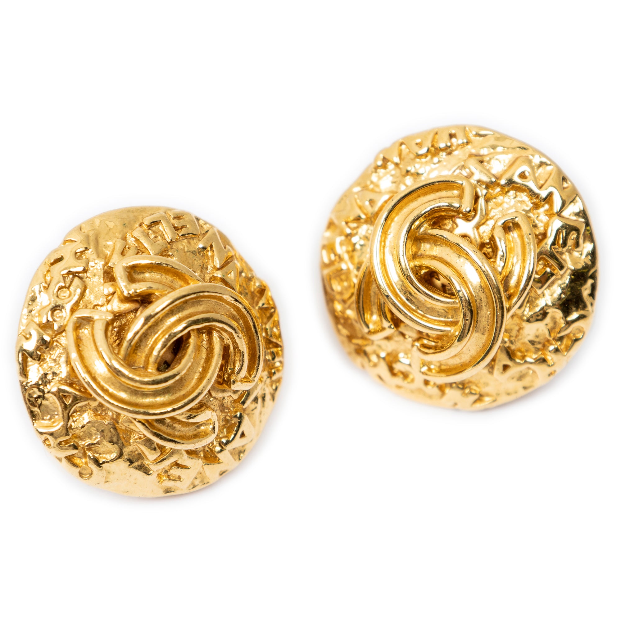 Earrings CC Round Clip On Earrings Gold Gold Plated