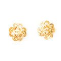 Earrings CC Floral Clip On Earrings Gold Gold Plated