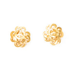 Earrings CC Floral Clip On Earrings Gold Gold Plated
