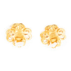 Earrings CC Floral Clip On Earrings Gold Gold Plated