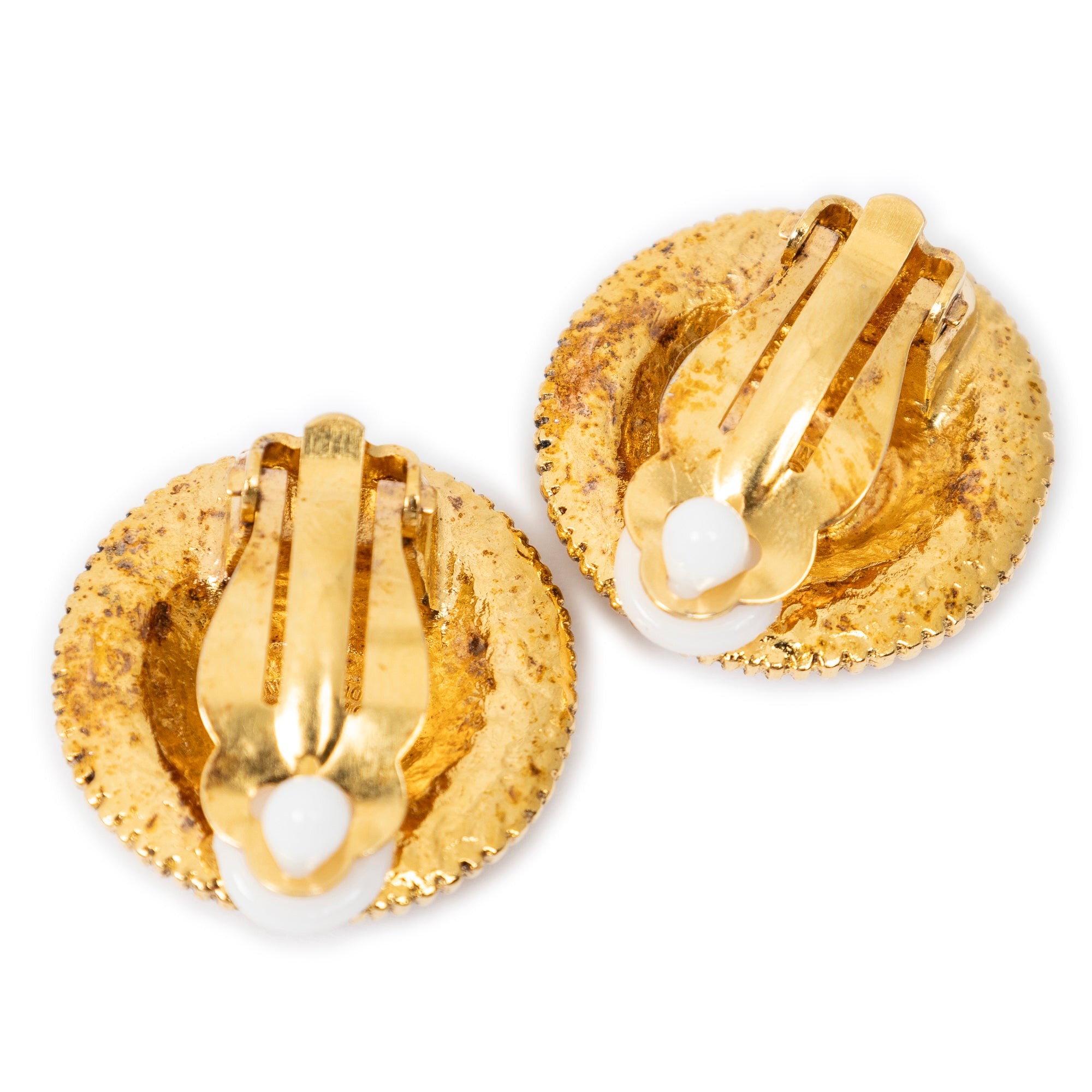 Earrings CC Round Clip On Earrings Gold Gold Plated