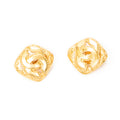Pendientes CC Diamante con Clip Dorado Chapado en Oro