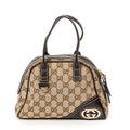 Handbag Mini New Britt Dome Beige Monogrammed Canvas