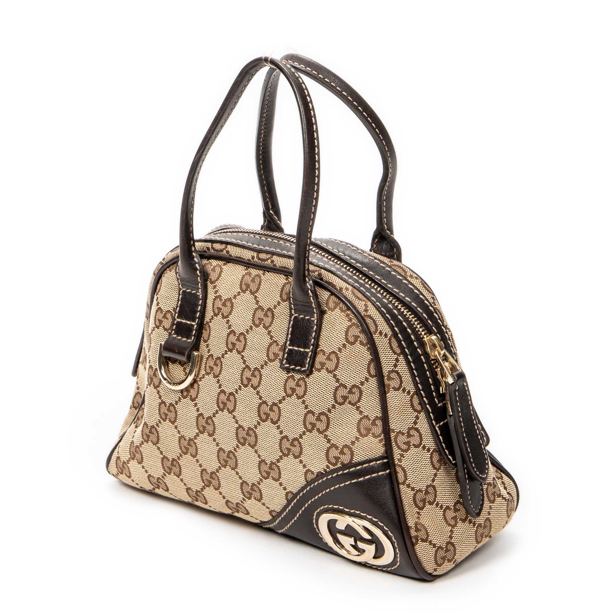 Handbag Mini New Britt Dome Beige Monogrammed Canvas