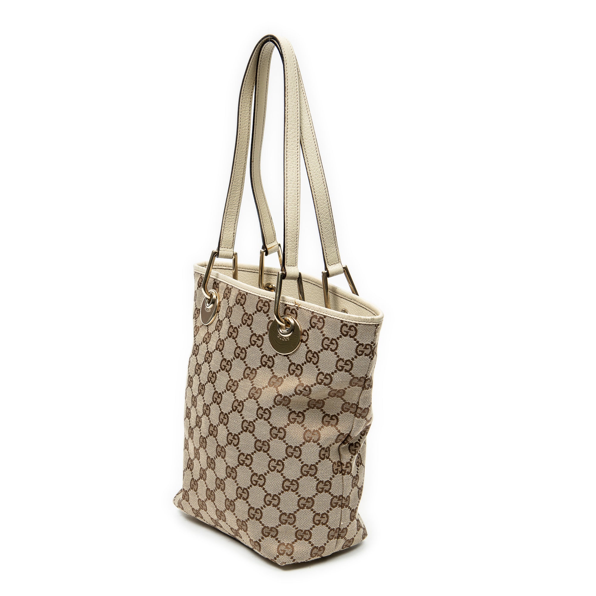 Shoulder Bag Small Eclipse Shopping Beige Monogrammed Canvas